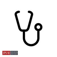 stethoscope medical icon vector. minimal line icons perfect for health web or app designs. Simple illustration. vector