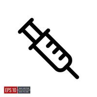 Syringe medical icon vector. minimal line icons perfect for health web or app designs. Simple illustration. vector