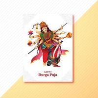 feliz durga puja india festival vacaciones folleto tarjeta fondo vector