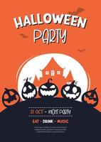 Halloween party invitations or greeting cards background. Halloween  illustration template for banner, poster, flyer, sale, and all design. vector