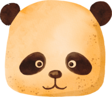 panda de biscoito aquarela png
