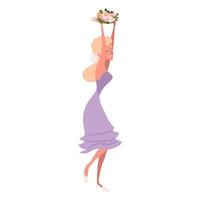 bridesmaid with flowers vector