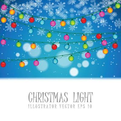 Christmas Light Bulb On Snow Background.