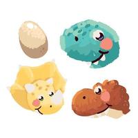 cute dinosaurs and egg vector