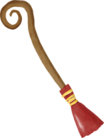 witch broom watercolor png