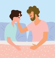 gay couple in the bed vector