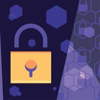 cybersecurity padlock protection vector