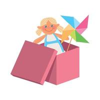 toys box flat icon vector