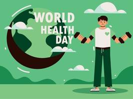 tarjeta de felicitación del día mundial de la salud vector