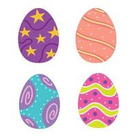 iconos de huevos de pascua vector