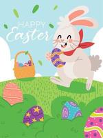 happy easter poster vector