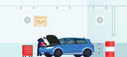 Car Workshop Vector Illustration