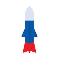 cohete con bandera rusa vector