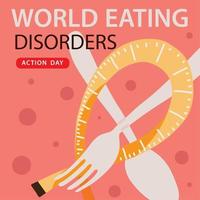 world eating disorders action day vector