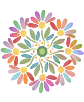 fleur mandala aquarelle peinte png