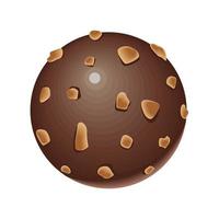 chocolate ball with hazelnut vector