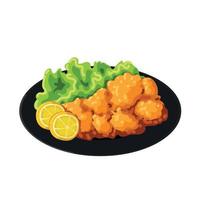 japanese food fried vector