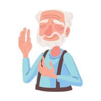 cute cartoon grandpa vector