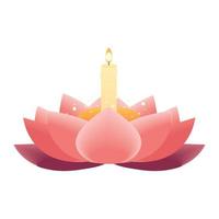 lotus flower and candle vector