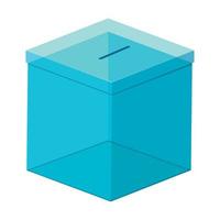 caja de voto azul vector