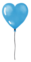 balão colorido de coração aquarela para festa png