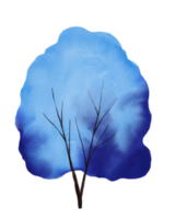 árvore azul aquarela png