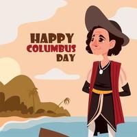 happy columbus day celebration vector
