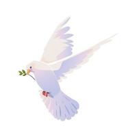 peace pigeon with branch vector