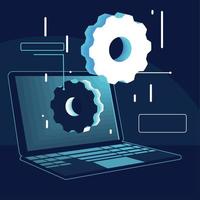 laptop settings connection vector