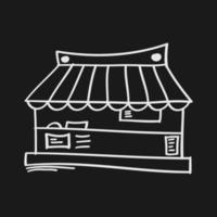 hand drawn store icon in doodle style vector