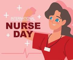 tarjeta del dia internacional de la enfermera vector