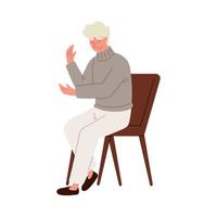 man sitting on chair vector