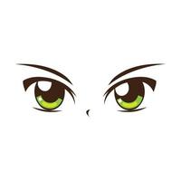 anime ojos verdes vector