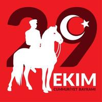 Ekim Cumhuriyet bayrami greeting card vector