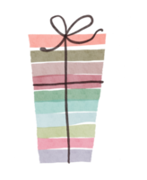 Watercolor gift box for birthday png