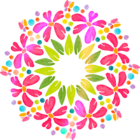 flower mandala watercolor painted png