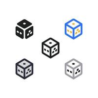 icono de cubo de dados vector