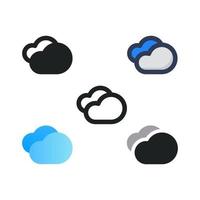 icono del tiempo en la nube vector