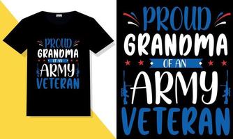 Trendy veteran t shirt design vector