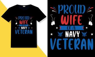 Trendy veteran t shirt design vector