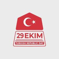 29 de octubre día de turquía 29 ekim día de la república turca vector