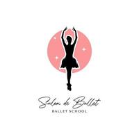 ballet dance illustration on white background logo design template vector