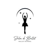 ballet dance illustration logo on white background logo design template vector