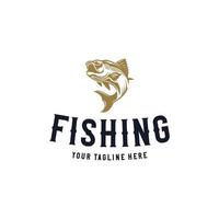 Fishing tournament logo design template vector