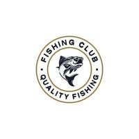 Vintage fishing club logo design template vector