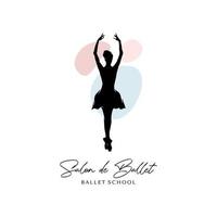 ballet dance illustration logo on white background logo design template vector