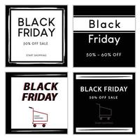 Social media of Black Friday promotion sale banner. vector