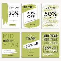 Collection of promotion square banners for social media sale. vector
