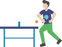 The boy is playing ping pong. vector