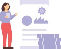 Girl looking at loan and finance setting. vector